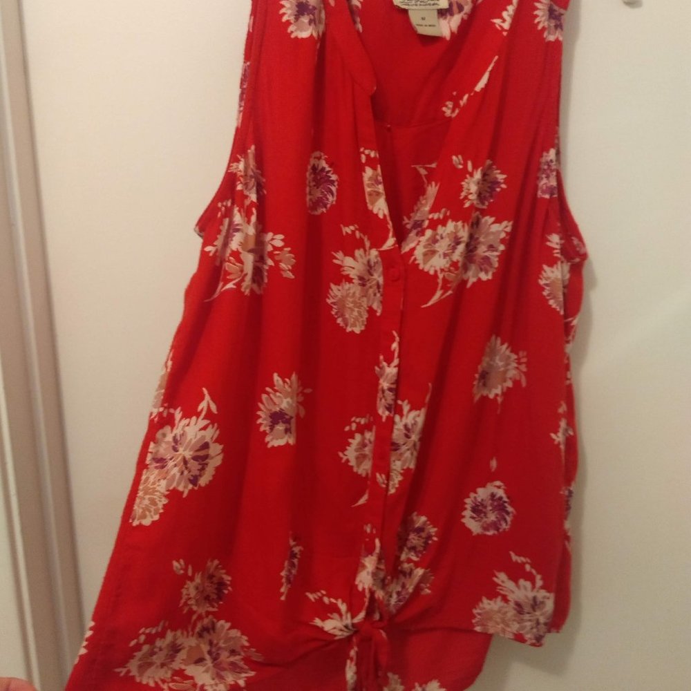 Lucky Brand Bohemian Tie Front Tank